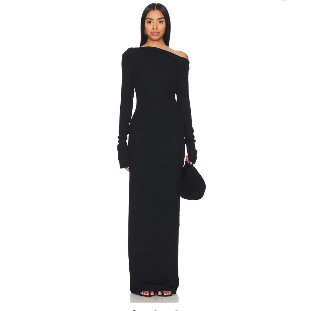 REVOLVE One-Shoulder Long Black Maxi Dress